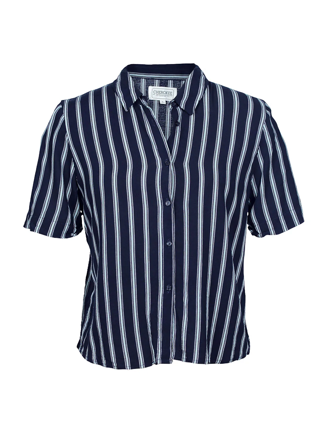 Camisa corta rayada azul Cherokee