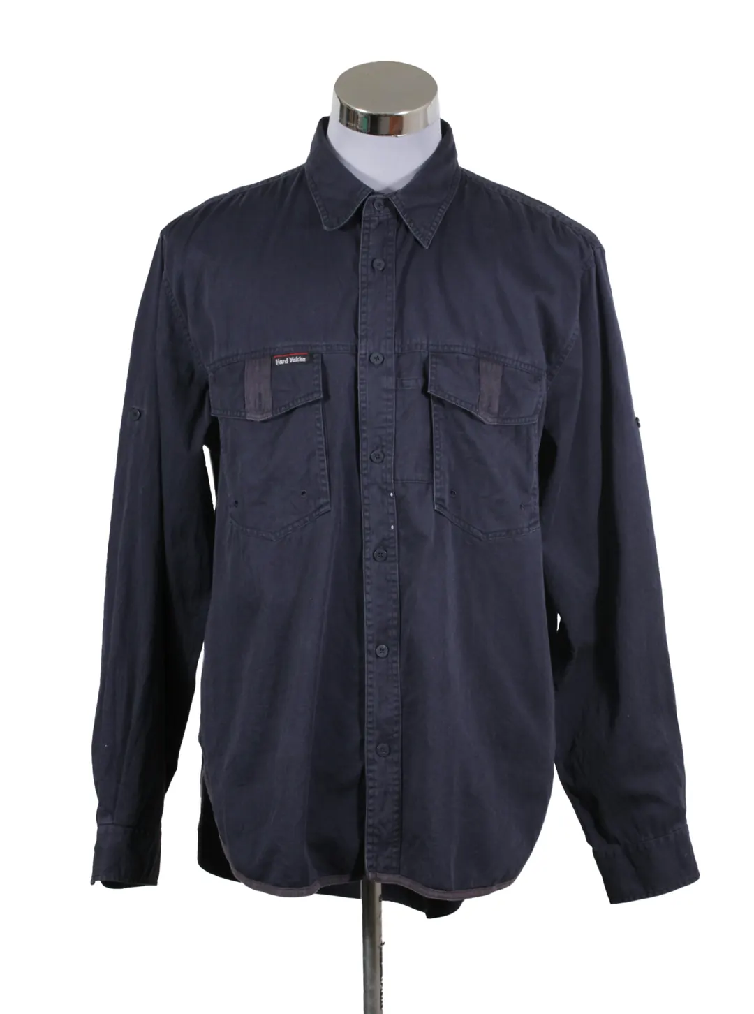 Camisa algodón azul marino clásica