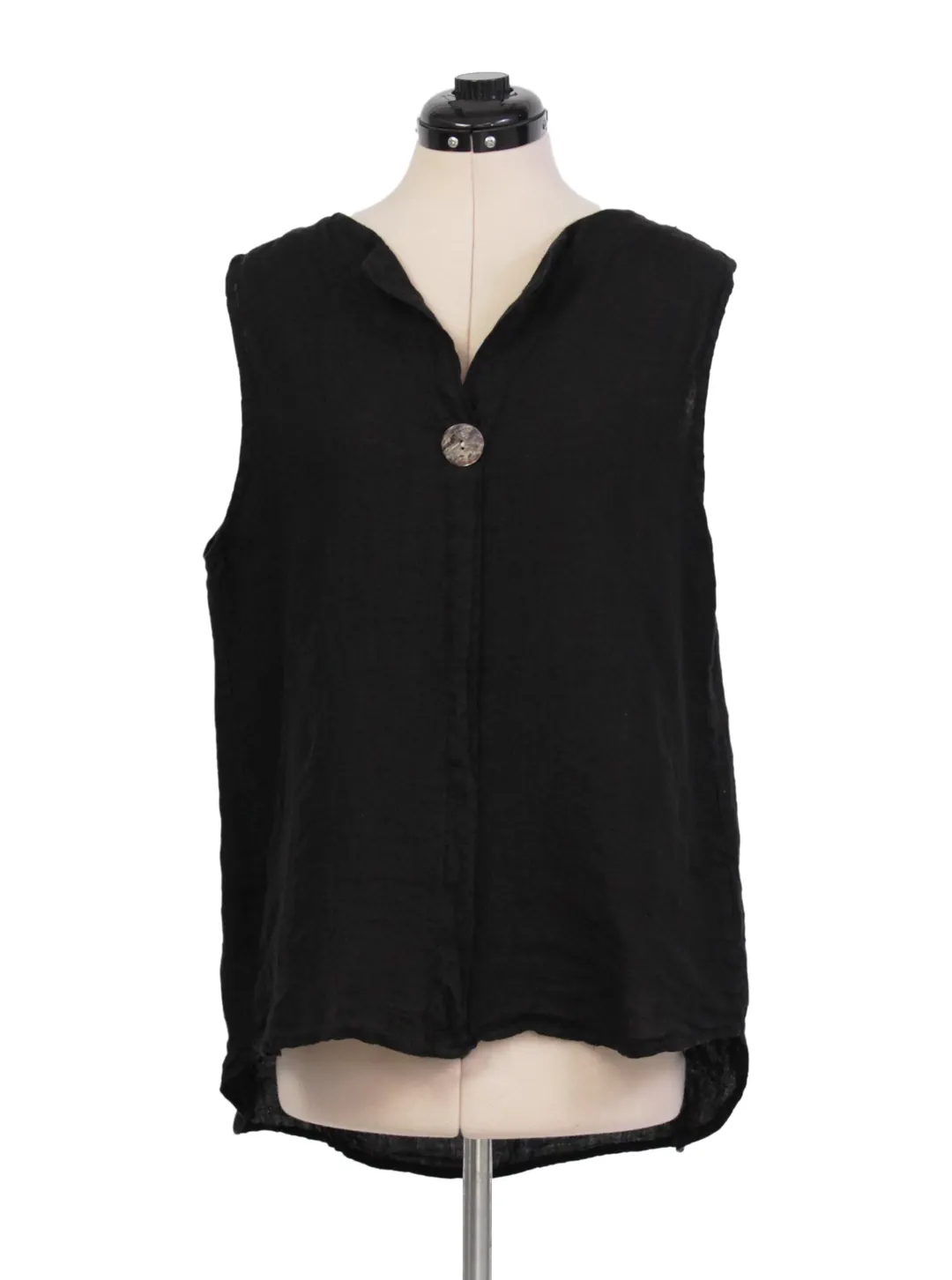 Blusa sin mangas con botón