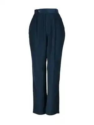 Pantalón de tela azul petróleo