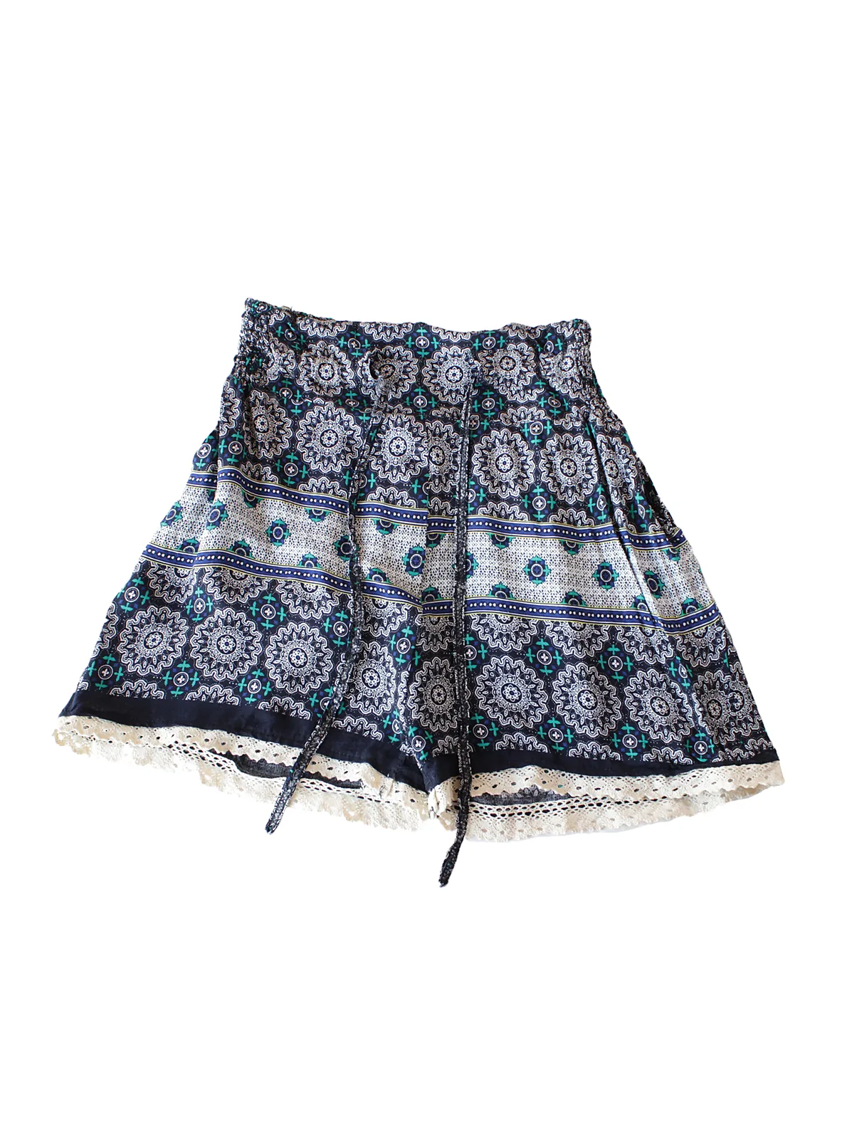 Short corto estampado geométrico azul