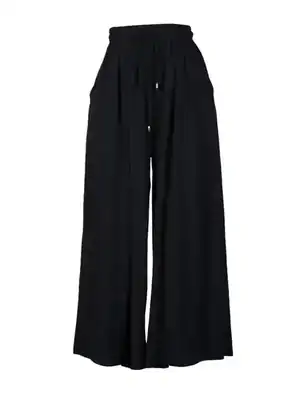 Pantalón palazzo negro de tiro alto con amarra