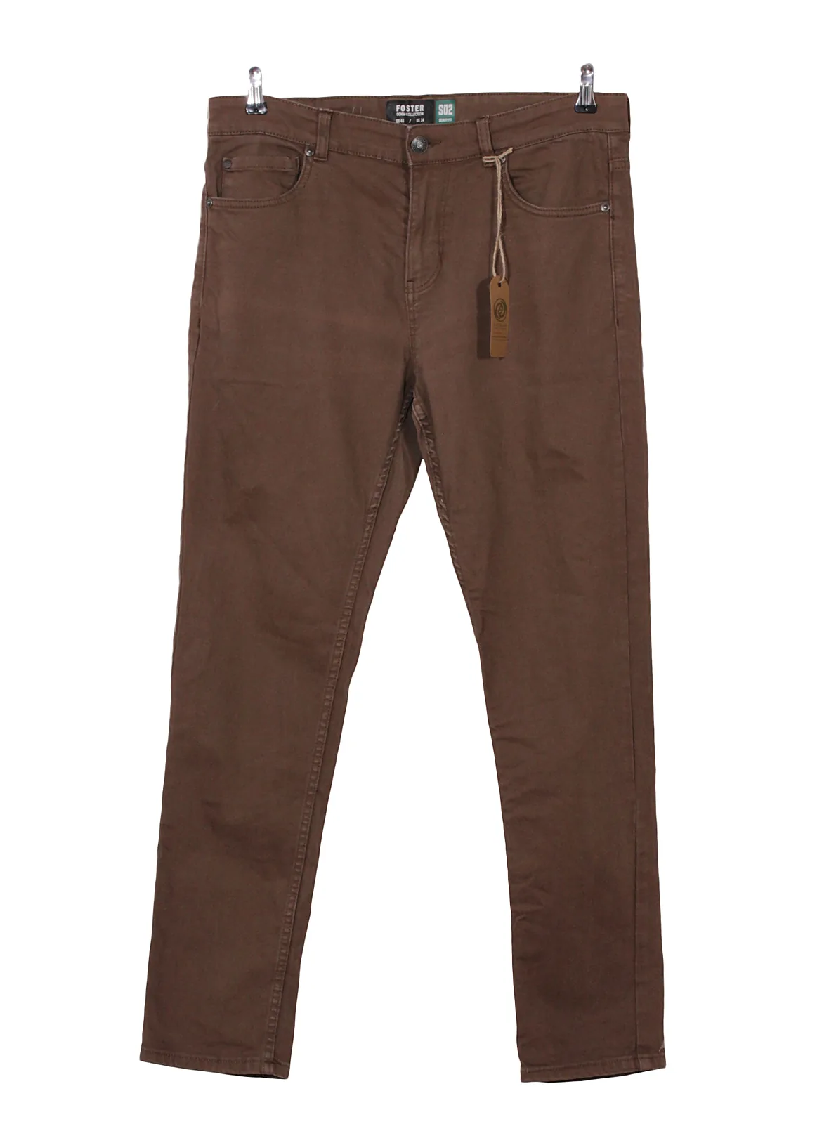 Jeans café slim fit tiro medio básico