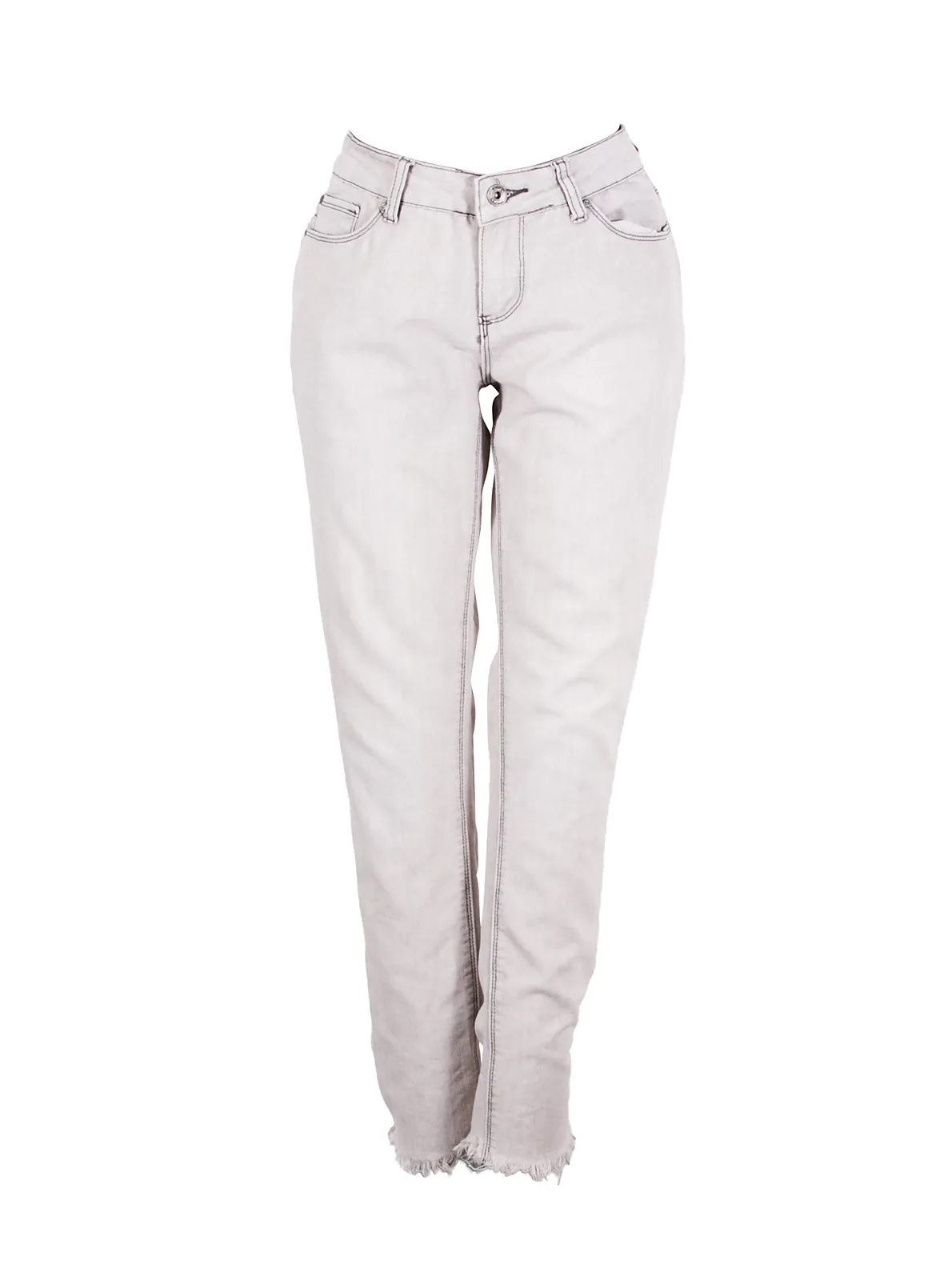 Jeans gris con basta de textura suave