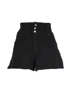 Short negro tiro alto de mezclilla elasticada