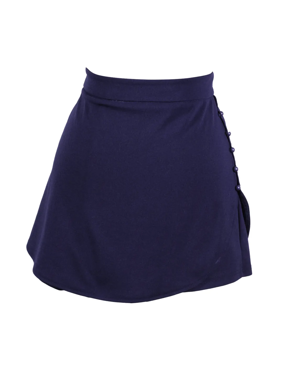 Skort azul marino cruzado con botones laterales