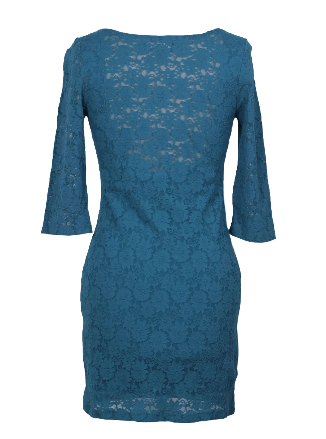 Vestido encaje mangas 3/4 ajustado