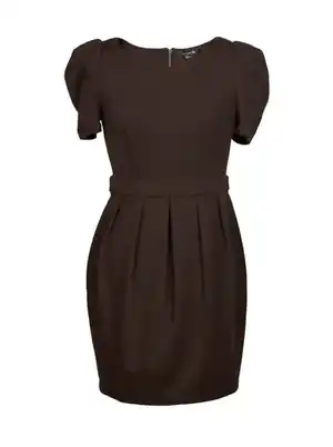 Vestido café manga corta sin uso