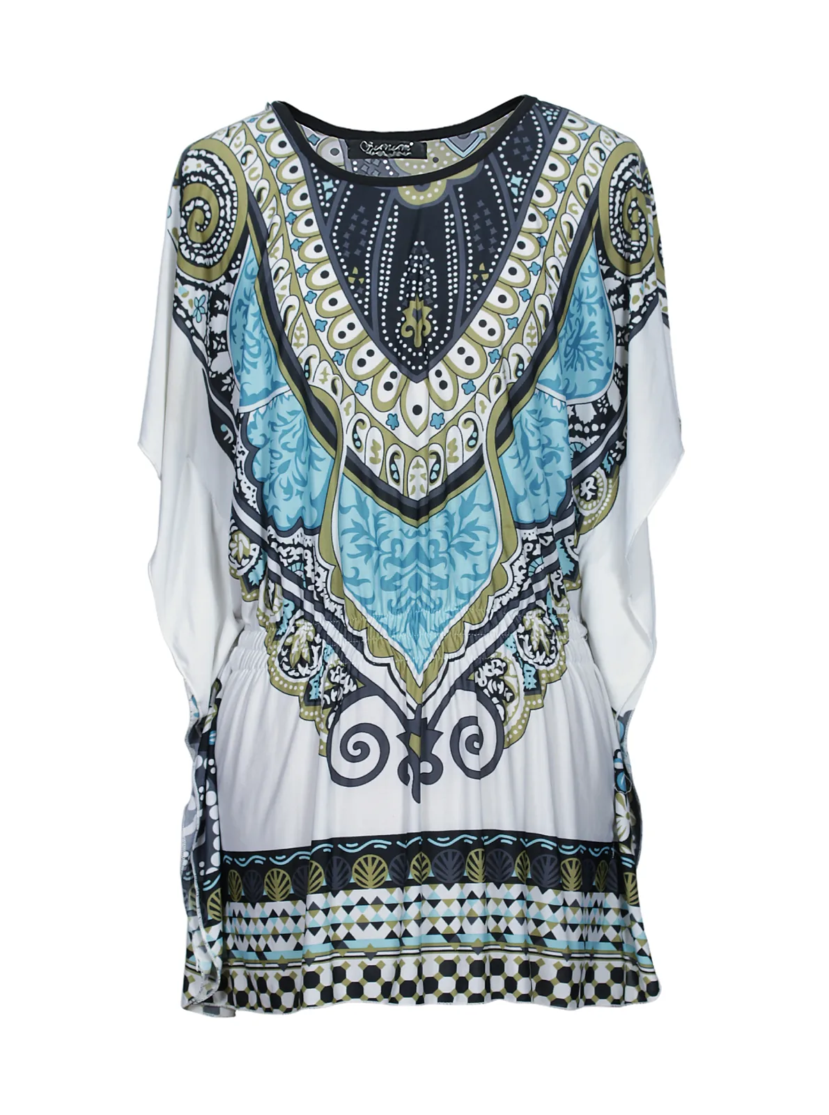Vestido polera largo holgado con amarra