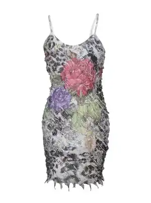 Vestido ceñido drapeado floral