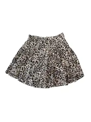 Falda animal print café elasticada