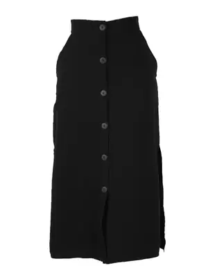 Falda midi abotonada con bolsillos