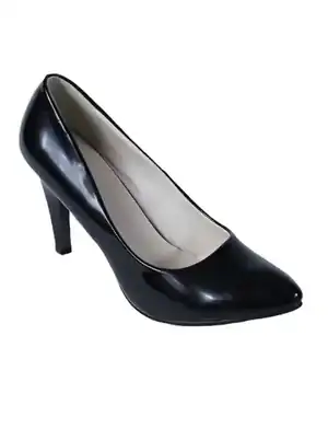 Zapatos de charol negro con taco alto Todopiel