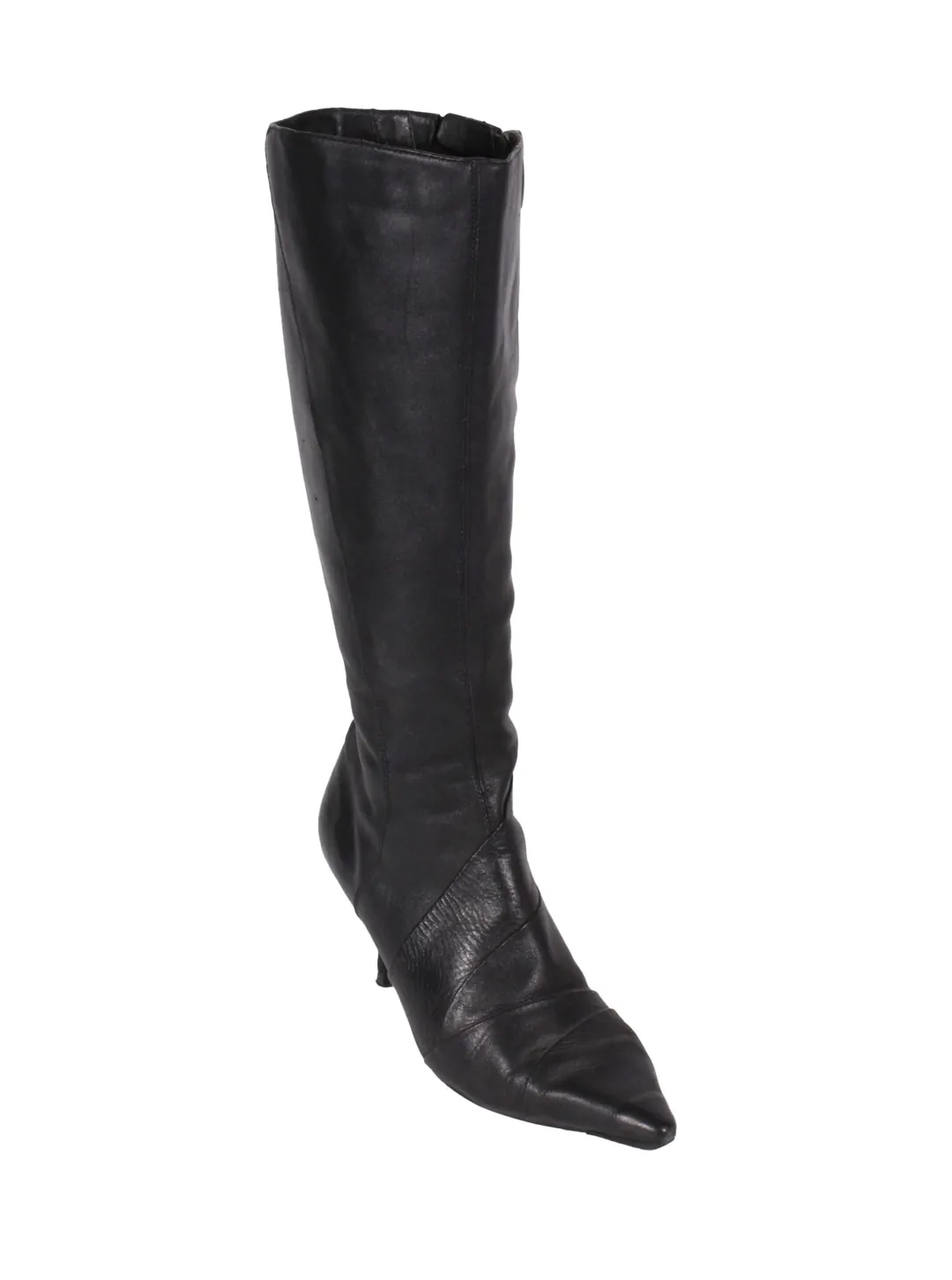 Botas negras taco aguja cuero